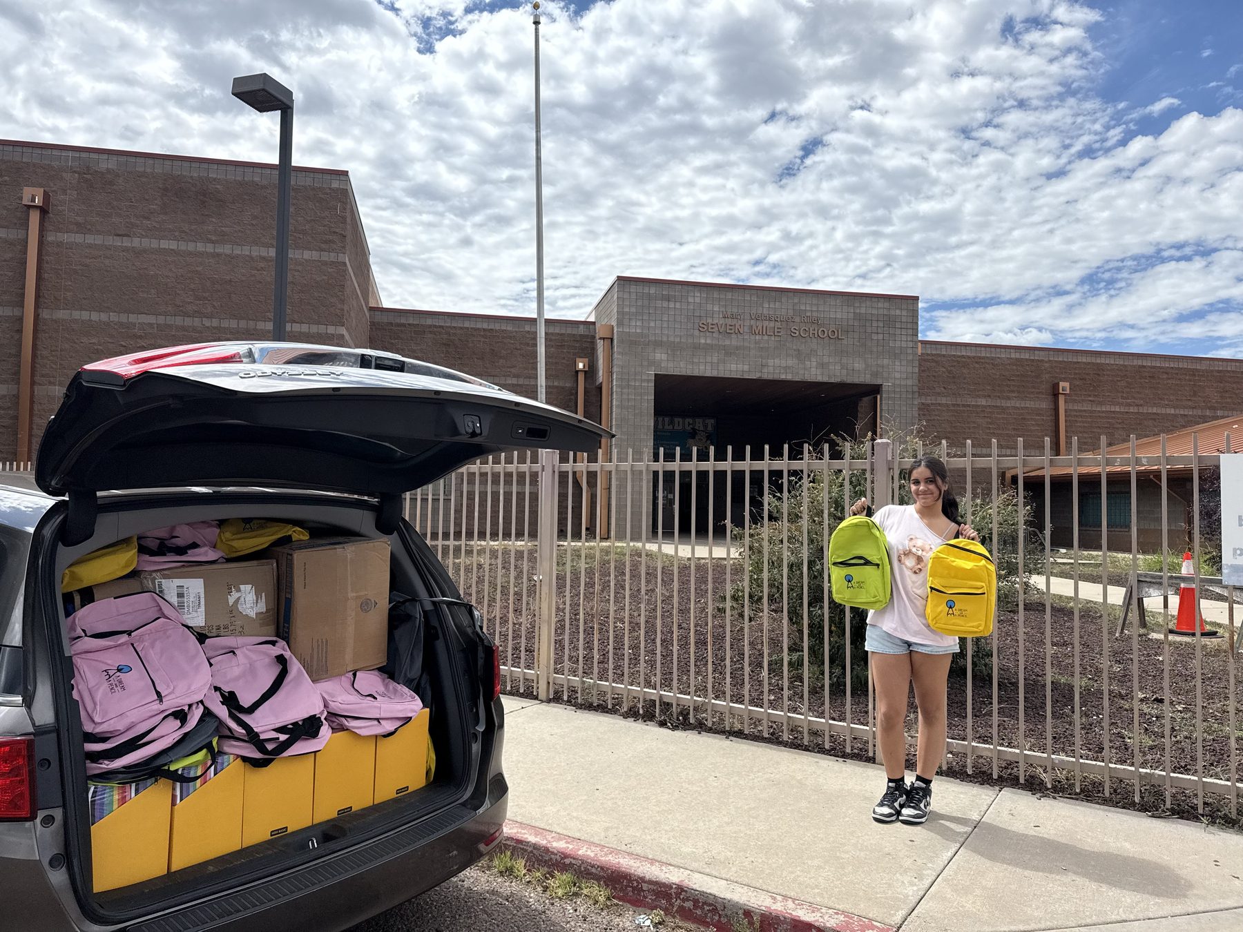 Backpacks delivered to Seven Mile Elementary School